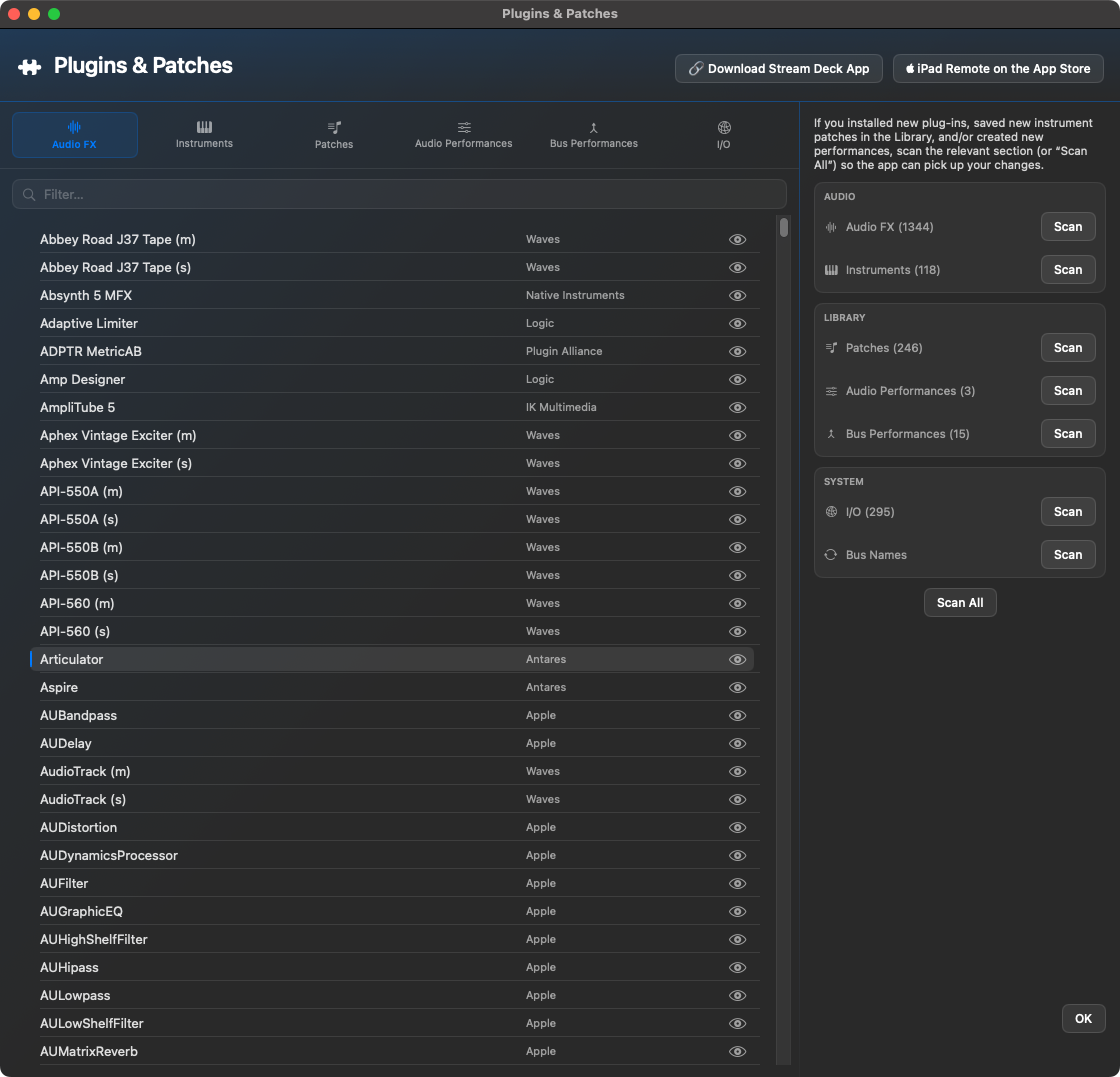 Plugins & Patches Reiter Audio FX mit gescannten Audioeffekt-Plugins