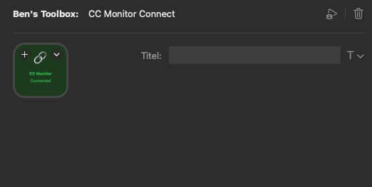 Stream Deck CC Monitor Connect Button mit verbundenem Status