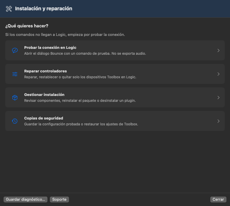 Asistente de instalación y reparación