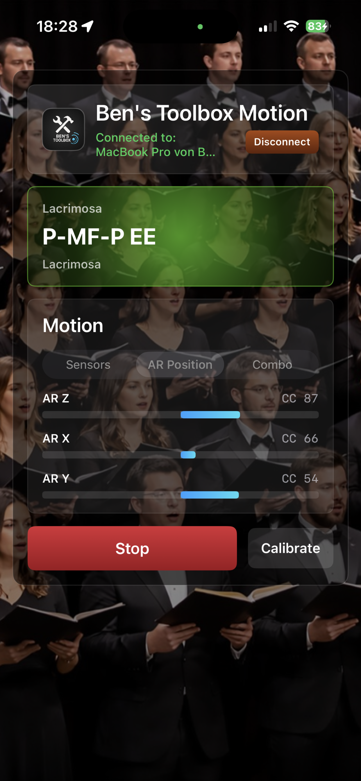 iPhone Motion mit Chor-Artikulation