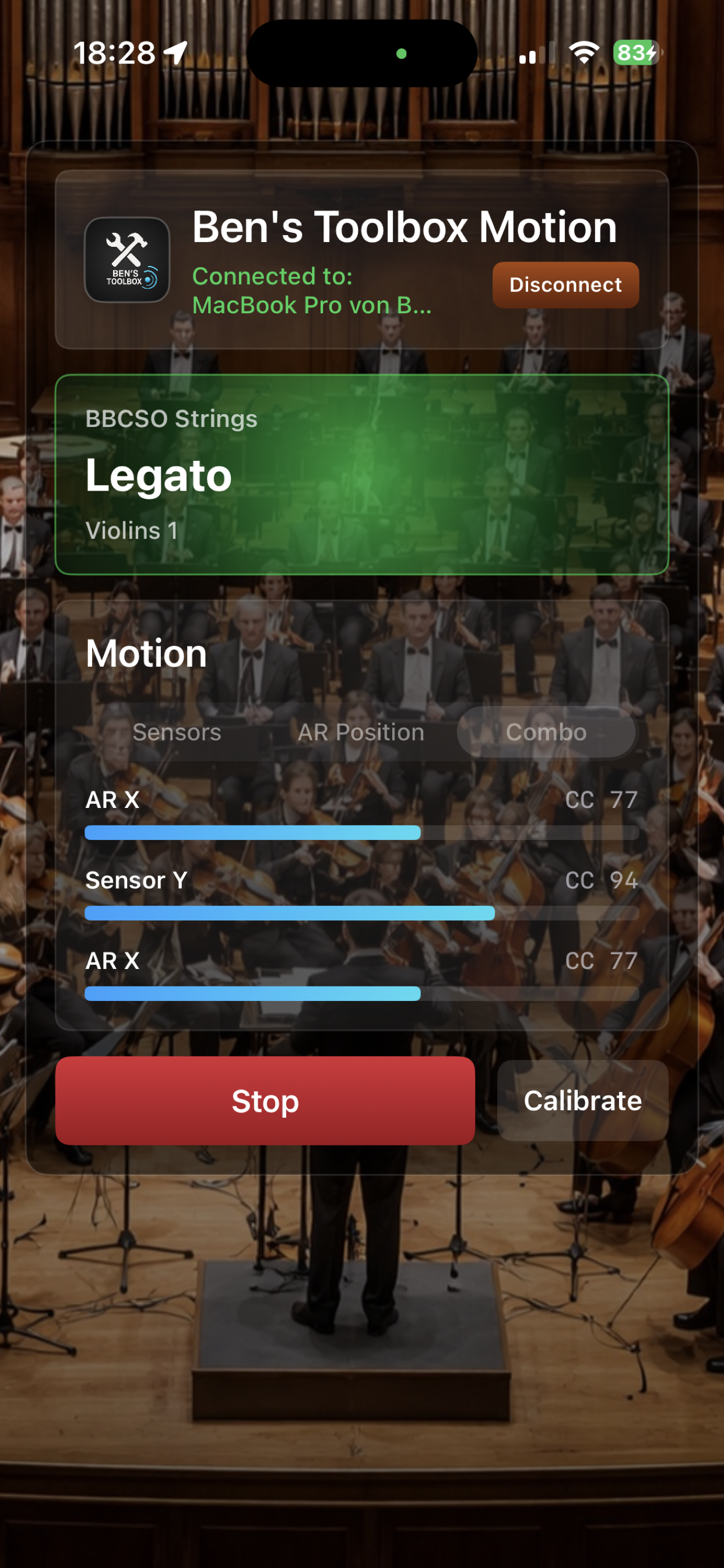 iPhone Motion mit Orchester-Artikulation