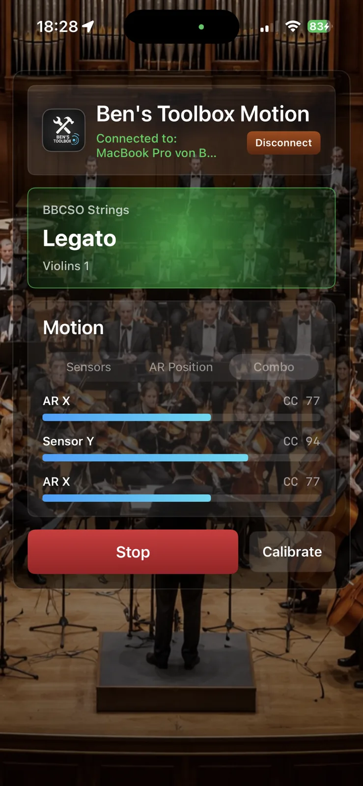iPhone Motion mit Orchester-Artikulation