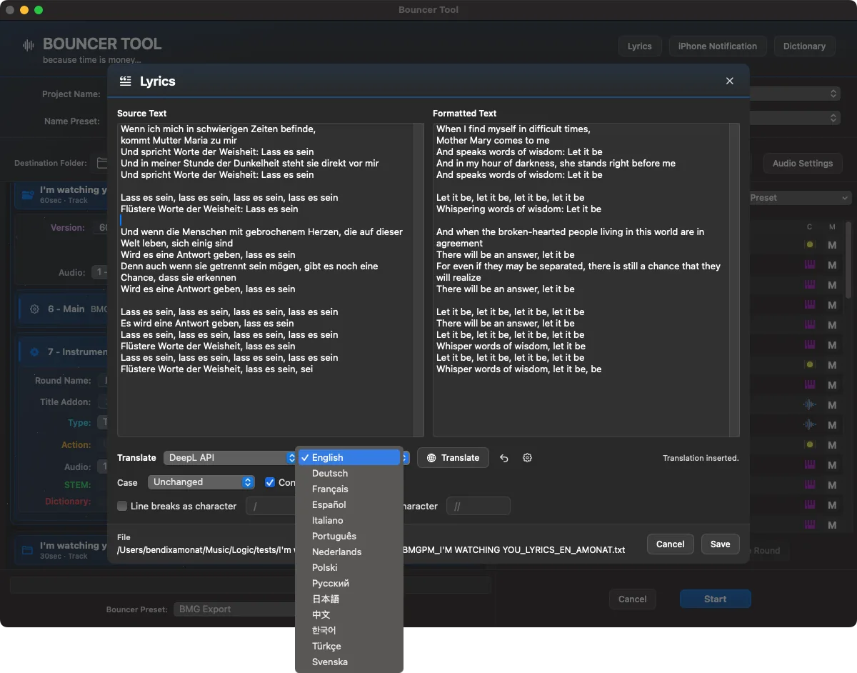 Bouncer Tool Lyrics und Übersetzung