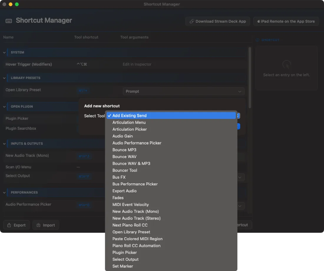 Shortcut Manager
